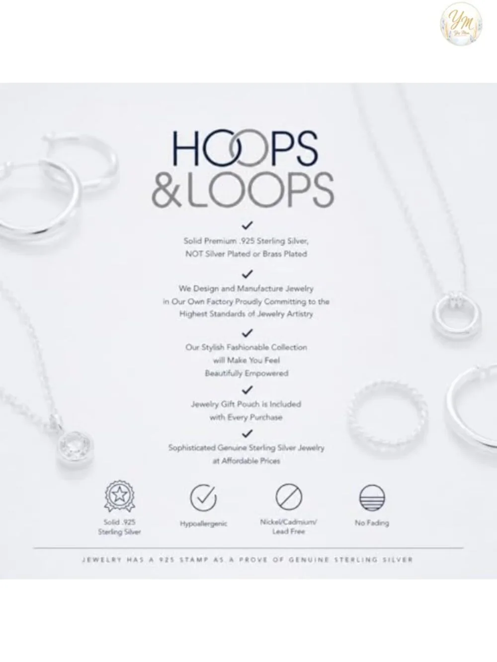 925 Sterling Silver Bali Bead Endless Hoop Earrings Set of 3 Pairs